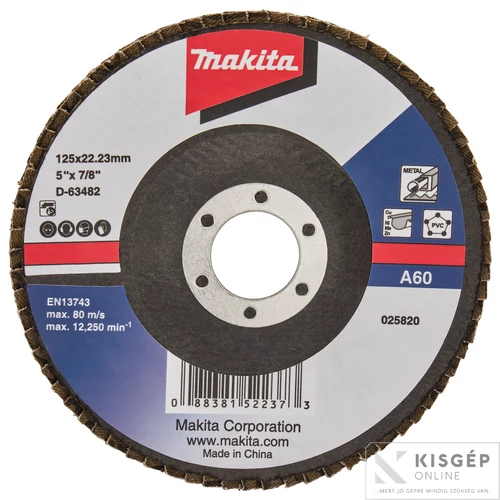 Makita lamellás csiszoló ACÉL 125mm K60 STANDARD