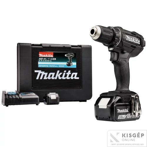 Makita DDF482RFEB 18V LXT Li-ion 62Nm Akkus fúró-csavarbehajtó 2x3,0Ah FEKETE