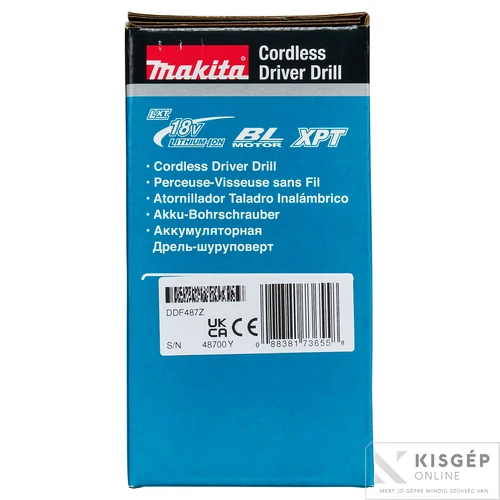 Makita DDF487Z 18V LXT Li-ion BL 40Nm fúró-csavarbehajtó Z