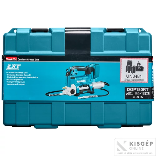 Makita DGP180RT 18V LXT Li-ion BL 2 seb zsírzógép 1x5,0Ah