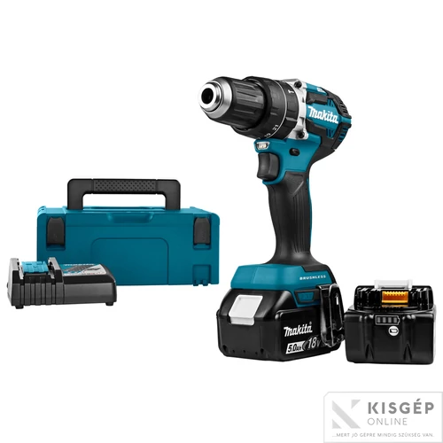 Makita DHP484RTJ 18V LXT Li-ion BL 60Nm ütvefúró-csavarbehajtó 2x5,0Ah