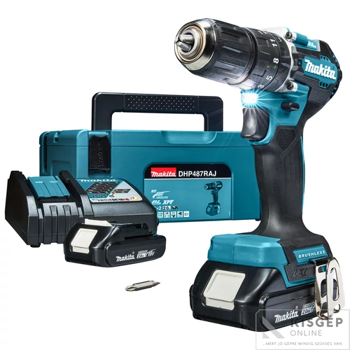 Makita DHP487RAJ 18V LXT Li-ion BL 40Nm ütvefúró-csavarbehajtó 2x2,0Ah