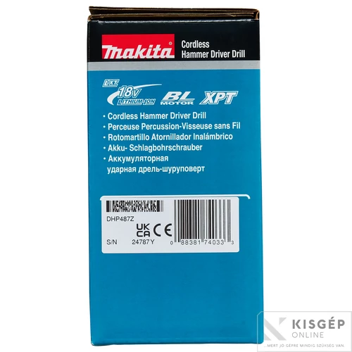 Makita DHP487Z 18V LXT Li-ion BL 40Nm ütvefúró-csavarbehajtó Z