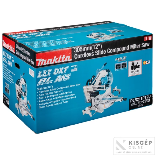 Makita DLS211PT2U 2x18V LXT Li-ion BL AWS 305mm gérvágó dual DXT 2x5,0Ah+DT
