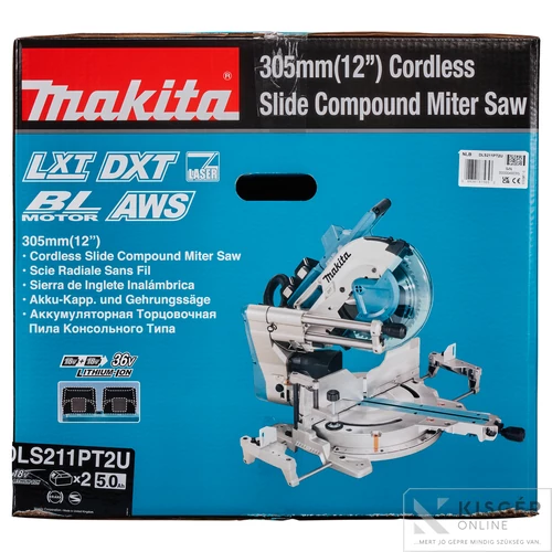 Makita DLS211PT2U 2x18V LXT Li-ion BL AWS 305mm gérvágó dual DXT 2x5,0Ah+DT