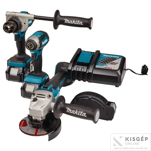 Makita DLX3155TJ 18V LXT Li-ion BL szett DDF486+DGA504+DTD153+2x5,0Ah MP3,4