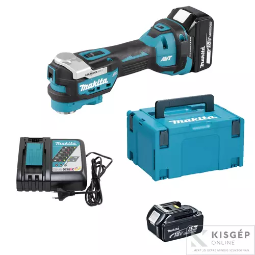 DTM52RTJX1 Makita DTM52RTJX1 18V LXT Li-ion BL AVT multifunkciós gép+ készlet 2x5,0Ah