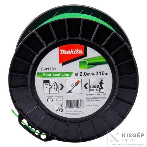 Makita E-01781  négylevelű damil, zöld, 2.0mm 310m