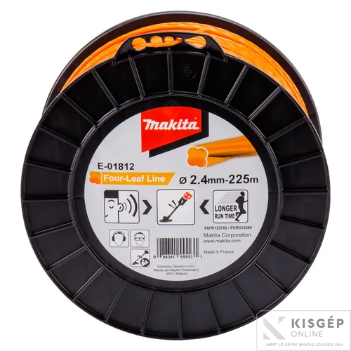 Makita E-01812  négylevelű damil, narancs, 2.4mm 225m