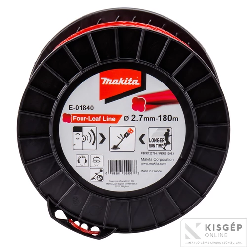 Makita E-01840  négylevelű damil, piros, 2.7mm 180m