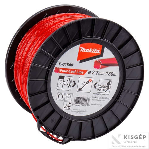 Makita E-01840  négylevelű damil, piros, 2.7mm 180m