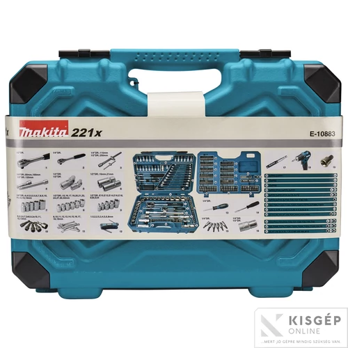 Makita 221 részes szerszámkészlet műanyag kofferben