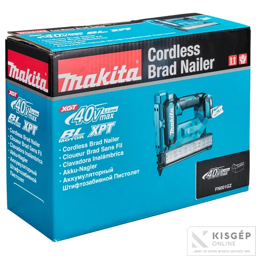 Makita FN001GZ 40Vmax XGT Li-ion BL 18Ga szegekhez 15-40mm akkus szegező Z