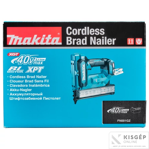 Makita FN001GZ 40Vmax XGT Li-ion BL 18Ga szegekhez 15-40mm akkus szegező Z