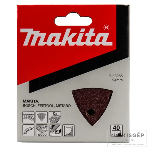 Makita Csiszolópapír tépőzáras piros 96x96mm K40 (10 db/cs)
