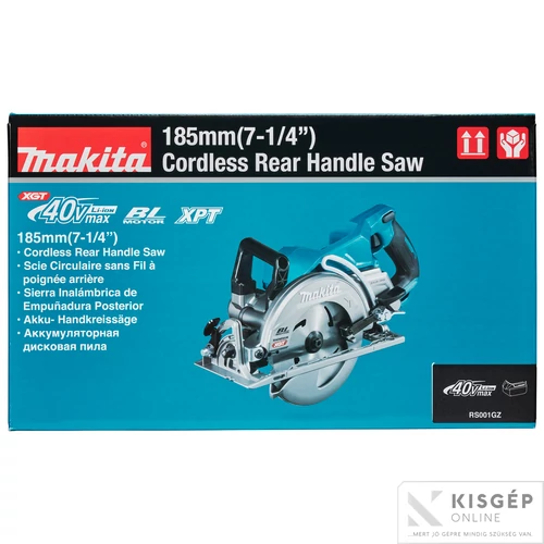 Makita RS001GZ 40Vmax XGT Li-ion BL ADT 185mm Mg hátsó markolatos körfűrész Z
