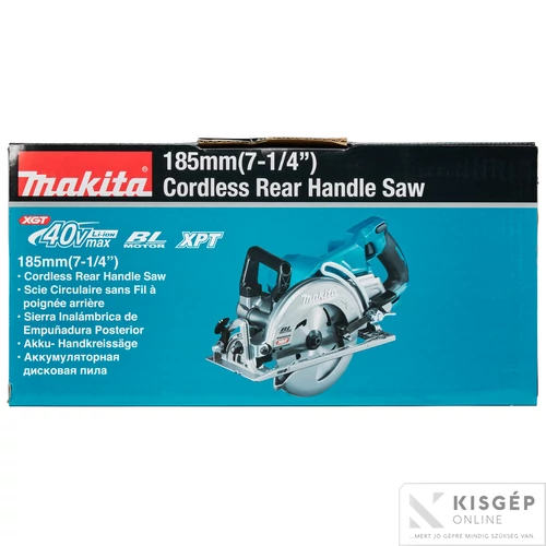 Makita RS001GZ 40Vmax XGT Li-ion BL ADT 185mm Mg hátsó markolatos körfűrész Z