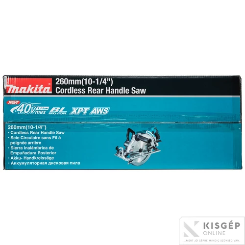 Makita RS002GT101 40Vmax XGT Li-ion BL AWS 260mm Mg hátsó markolatos körfűrész 1x5,0Ah