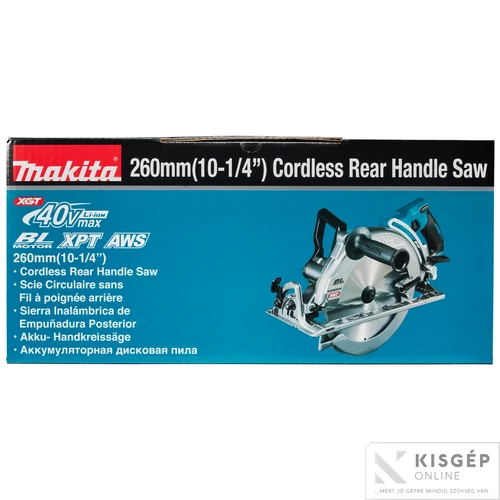Makita RS002GZ 40Vmax XGT Li-ion BL AWS 260mm Mg hátsó markolatos körfűrész Z