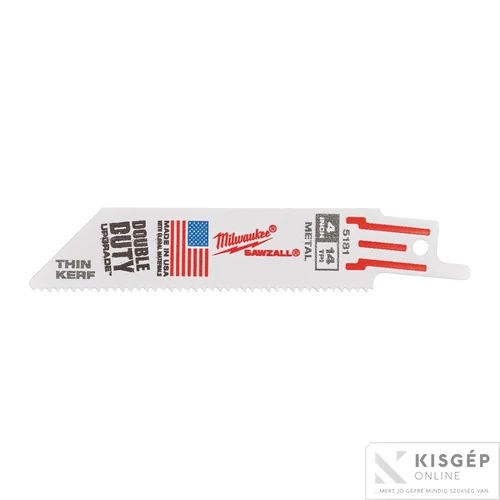 Milwaukee Szablyafűrészlapok 100/1,8 mm Bimetal, Co (5 db/cs)