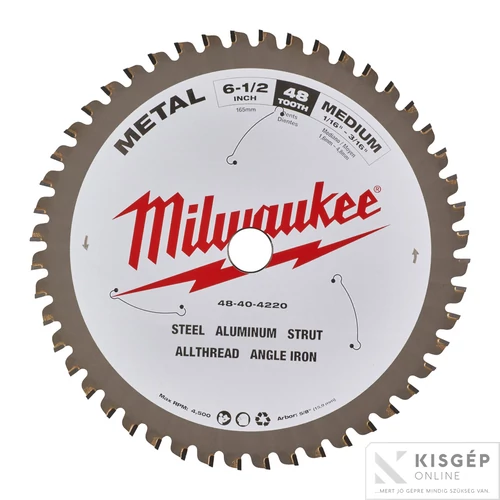 Milwaukee Körfűrészlap gérvágókhoz (Fém) 160x5/8"x1.6x48 1 db
