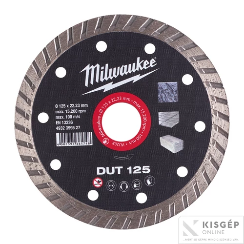 Milwaukee Gyémánt vágótárcsa DUT 125 x 22,2 mm