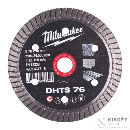 Milwaukee DHTS Gyémánt vágótárcsa 76 mm  - 1 db