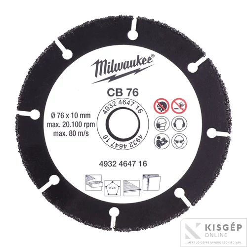 Milwaukee Karbid vágótárcsa 76 mm (M12 FCOT) - 1db