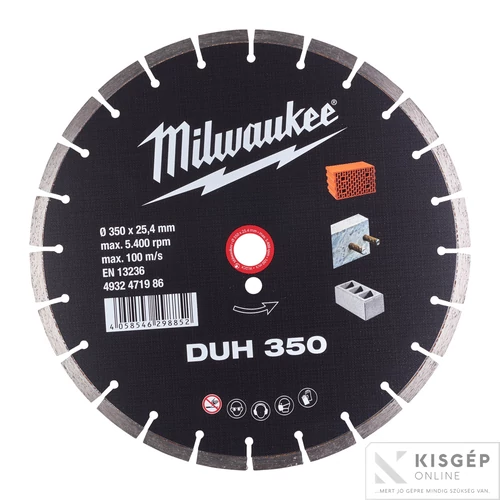 Milwaukee Gyémánt vágótárcsa DUH 350 MPP - 1db