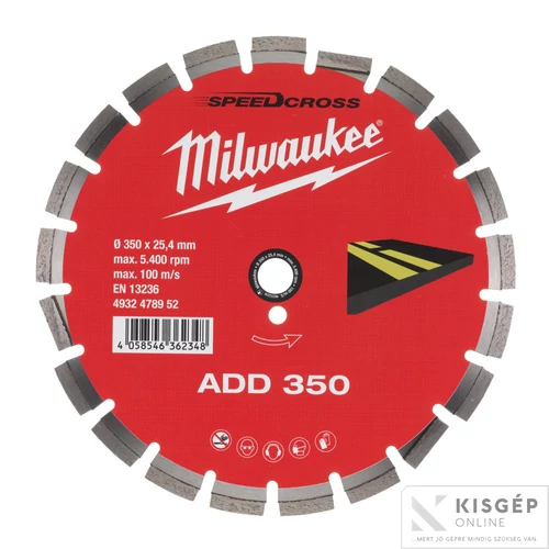 Milwaukee Gyémánt vágótárcsa ADD 350mm