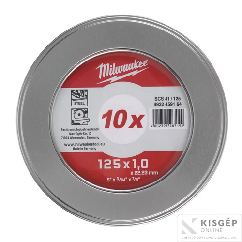 Milwaukee Vágókorong fémhez 125X1 PRO+ /Fém dobozban 10 db