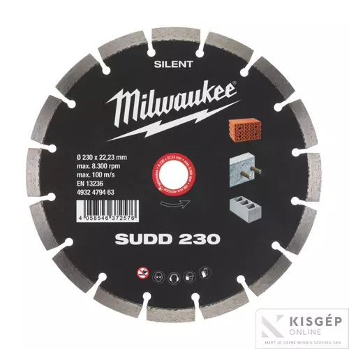 4932479463 Milwaukee Gyémánt vágótárcsa SUDD 230 mm