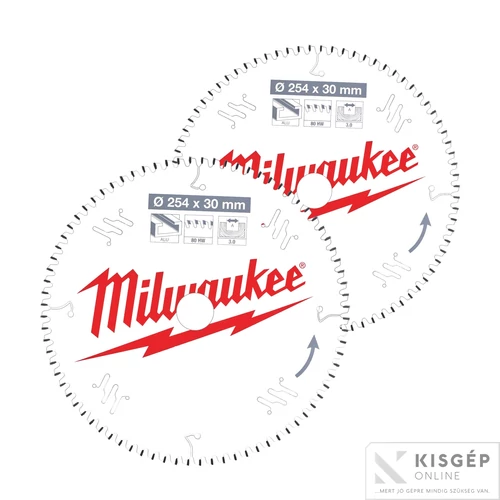 Milwaukee Körfűrészlap készlet gérvágókhoz 2 darabos 254 x 60T/80T