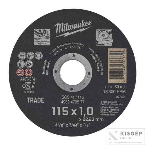 Milwaukee Vágókorong fémhez ECO SCS41 115x1.0mm-1 db