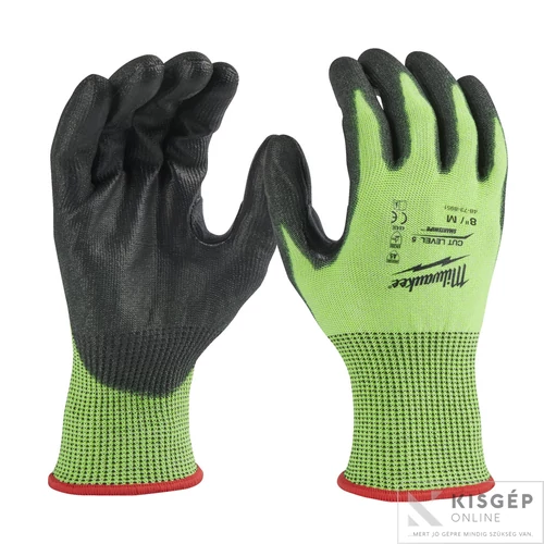 Milwaukee Hi-Vis Vágásbiztos védőkesztyű - 5/E  - M/8 - 1 pár