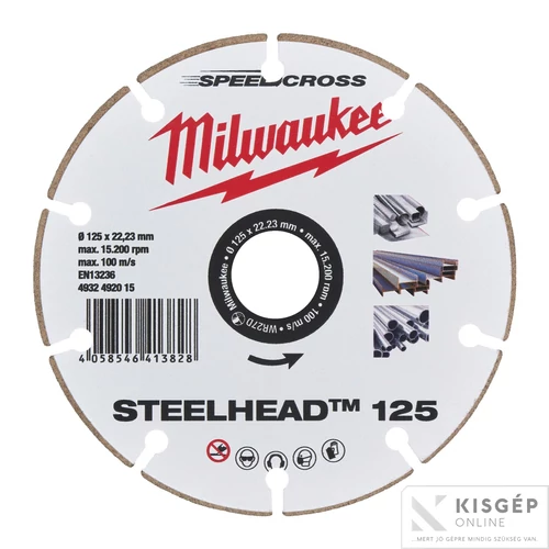 Milwaukee Gyémánt vágótárcsa STEELHEAD 125 - 1db