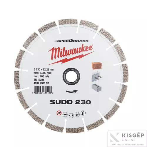 4932492152 Milwaukee Gyémánt vágótárcsa SUDD 230 mm - 1 db