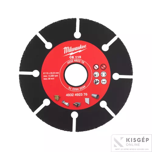 4932492376 Milwaukee Karbid Vágókorong 115 mm - 1 db