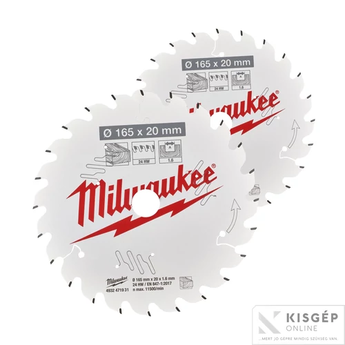 Milwaukee Körfűrészlap 165 x 20 x 40T - 2 db