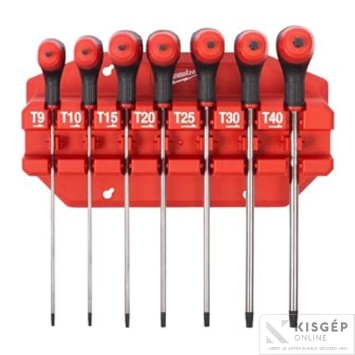 Milwaukee Rack T-Torxkulcs készlet Komfort markolattal 7 részes