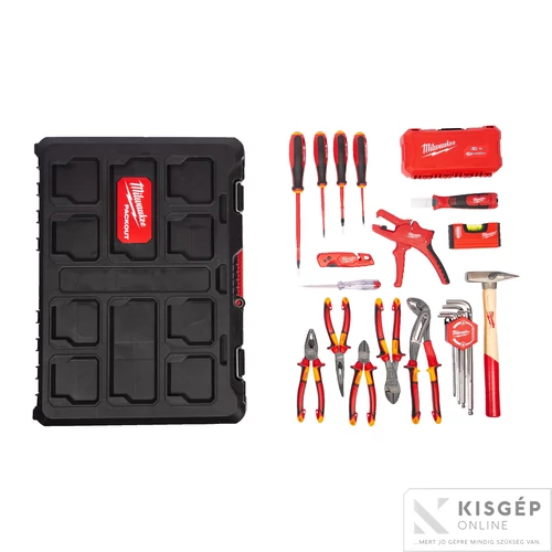 Milwaukee PACKOUT™ Villanyszerelői szett 62 részes - Packout 1 ládában