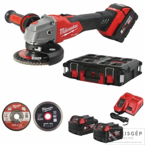 Milwaukee M18FSAG125XB100P-502P FUEL Sarokcsiszoló akkus szett