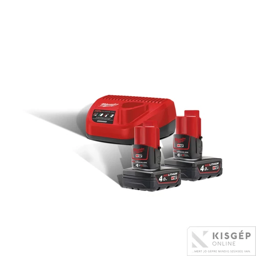 Milwaukee M12NRG-402 M12™ NRG szett (2 x 4,0 Ah akkumulátor és C12 C töltő)
