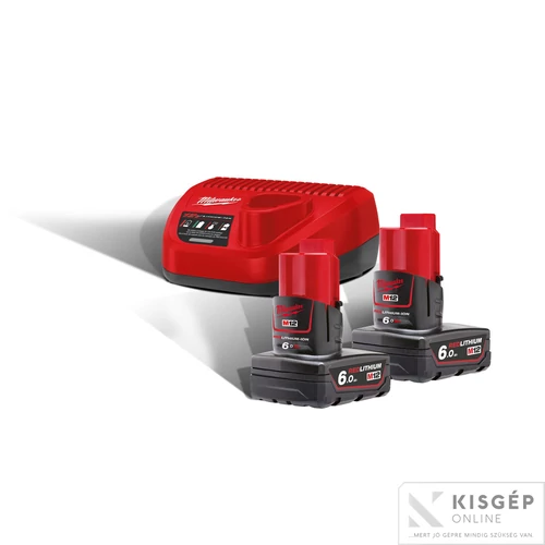 Milwaukee M12NRG-602 M12™ NRG SZETT (2 X 6,0 AH AKKUMULÁTOR ÉS C12 C TÖLTŐ)