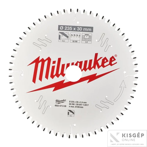 Milwaukee Körfűrészlap hordozható gépekhez (Alu) 190x30x2.4x54 TF NEG. - 1 db