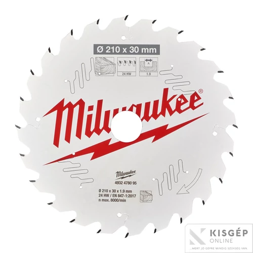 Milwaukee Körfűrészlap asztali fűrészhez TSW 210x30x1.9x24ATB 1 db