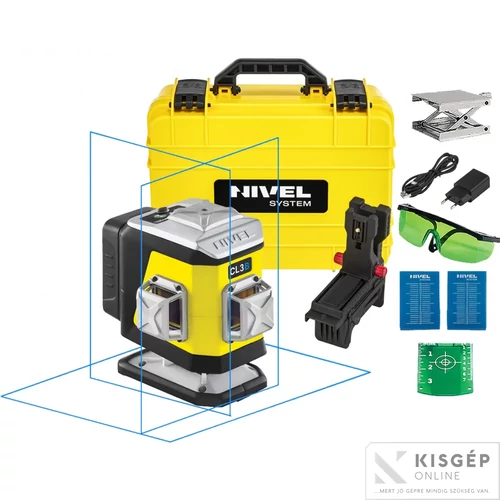 NivelSystem Többirányú vonallézer, kék, 3x360°, Bluetooth