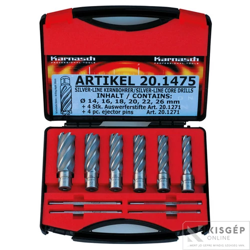 Optimum Koronafúró klt. 14/16/18/20/22/26mm / 50mm anyagv.-ig 19mm weldonszár