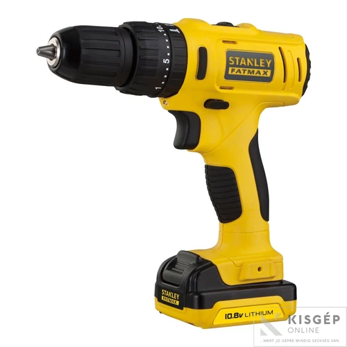 STANLEY FATMAX 10,8 V Li-Ion 2 sebességes kompakt ütvefúró/csavarozó 2 akkumulátorral 1,5 Ah