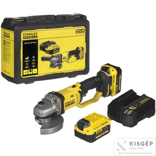 STANLEY® FATMAX® 18 Volt-os V20 akkumulátoros sarokcsiszoló, 125 mm